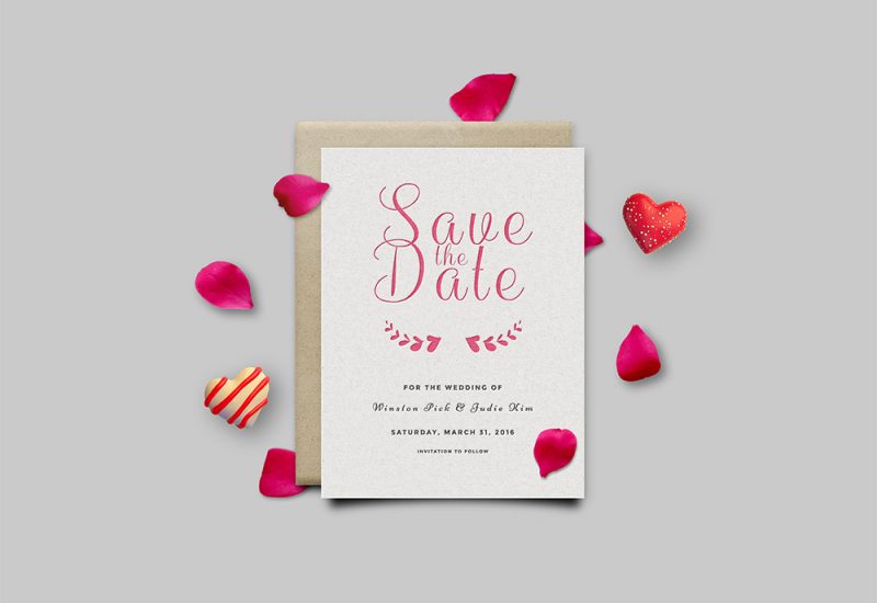 Save The Date Invitation Card PSD