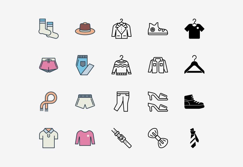 Vector Clothing Icons Pack