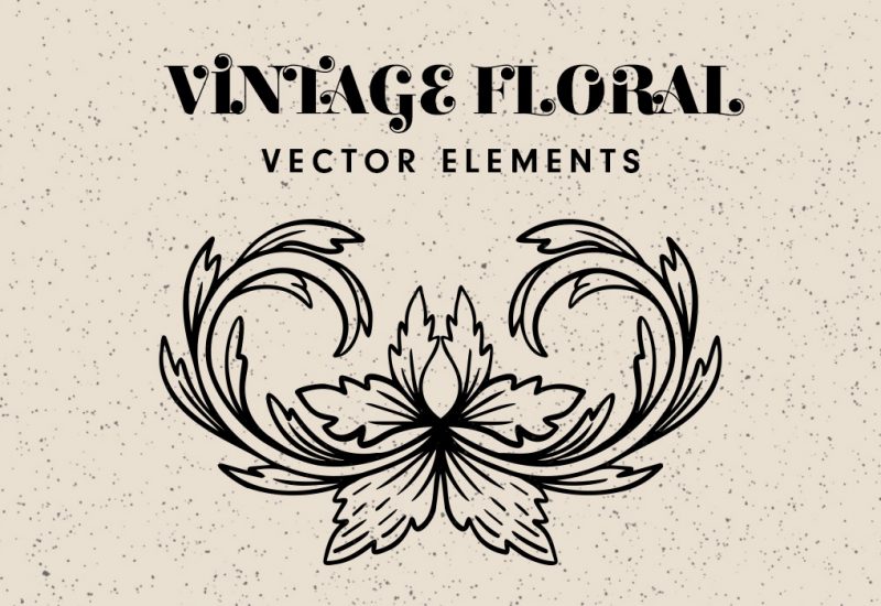 Vintage Floral Decorative Elements