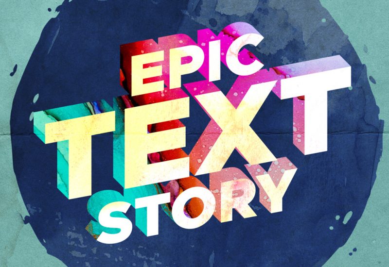 Vintage Watercolor PSD 3D Text Effect