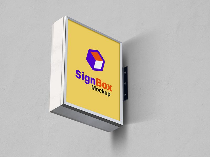 Wall Signboard Mockup PSD