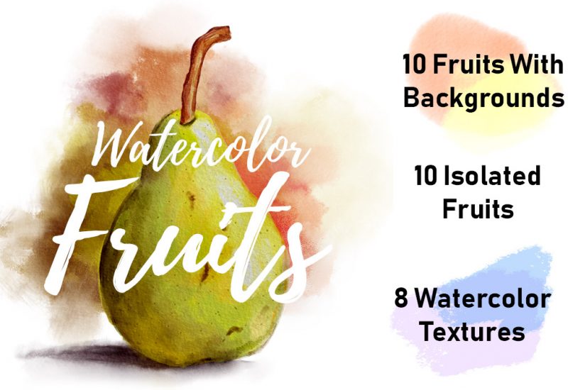 Watercolor Fruits & Textures