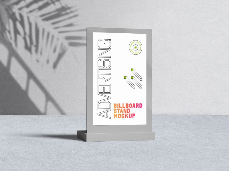 Free billboard display stand mockup