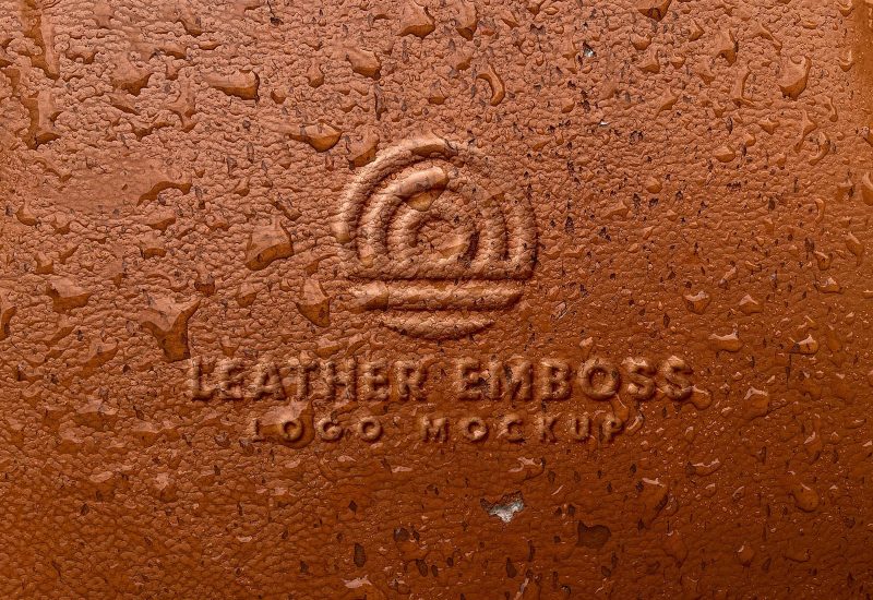 Embossed Leather Logo Mockup Tempalte