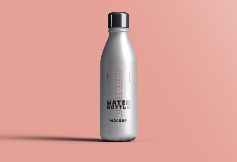 Aluminum Water Bottle Mockup