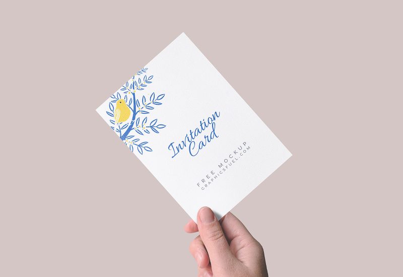 Free invitation card mockup PSD