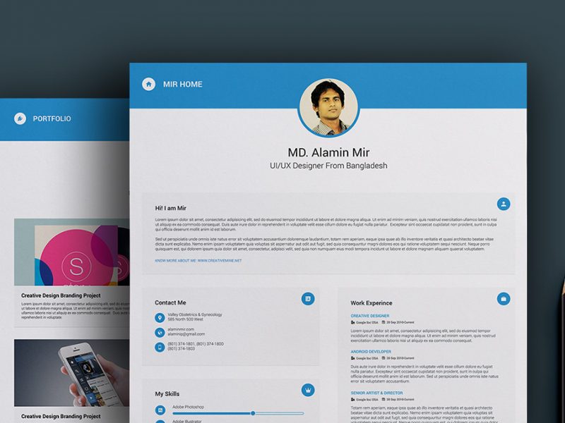 free-resume-design-psd