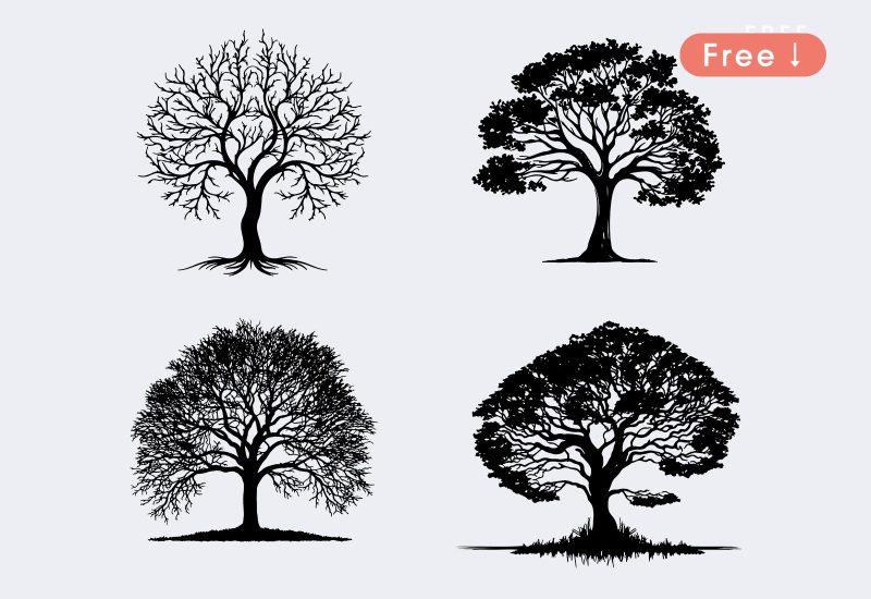 Vector Tree Silhouettes Clipart