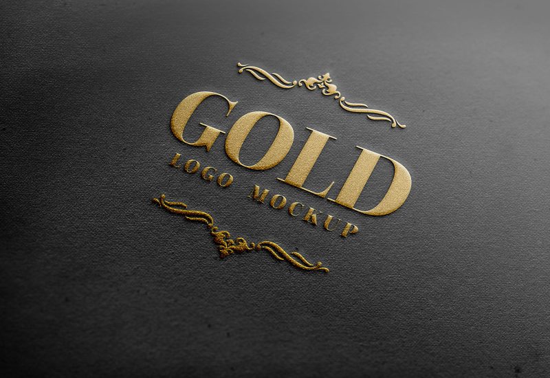 Embossed Gold Foil Logo Mockup