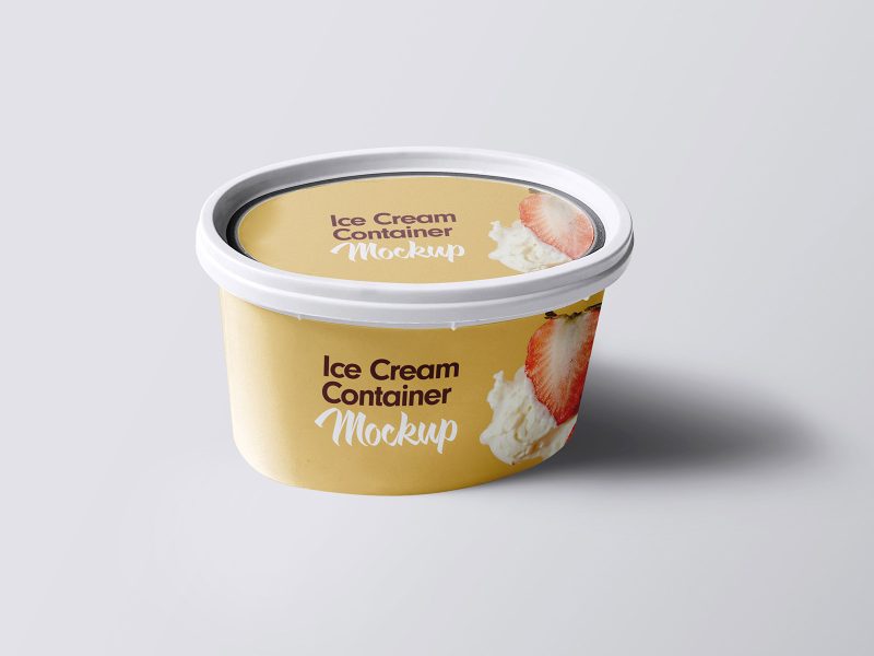 Ice cream container mockup template