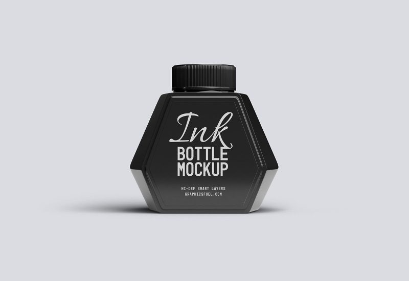 Free ink bottle mockup template