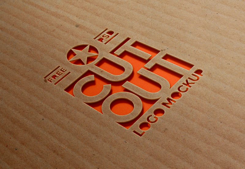 Cardboard Cutout Logo Mockup