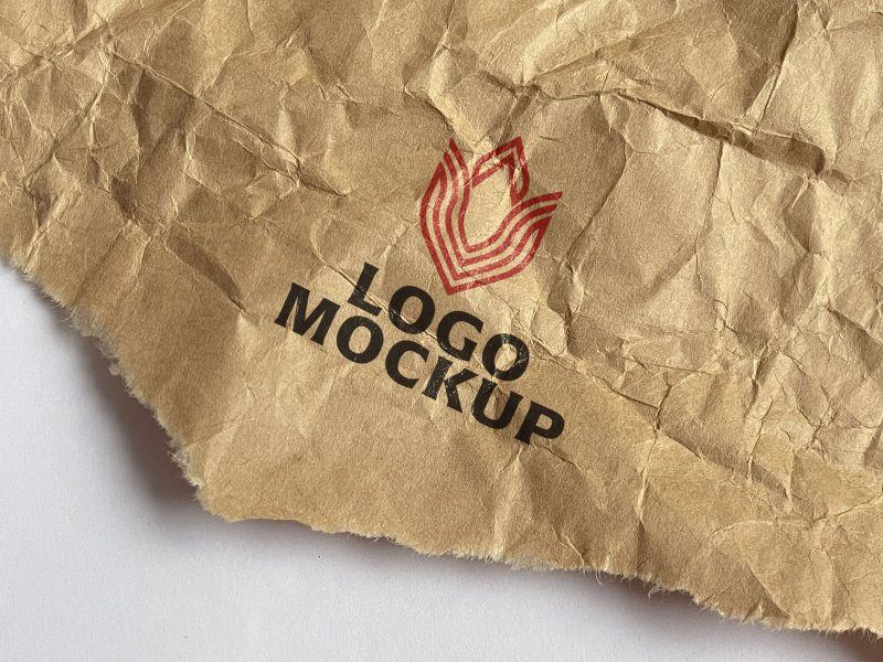 Crumpled Paper Logo Mockup