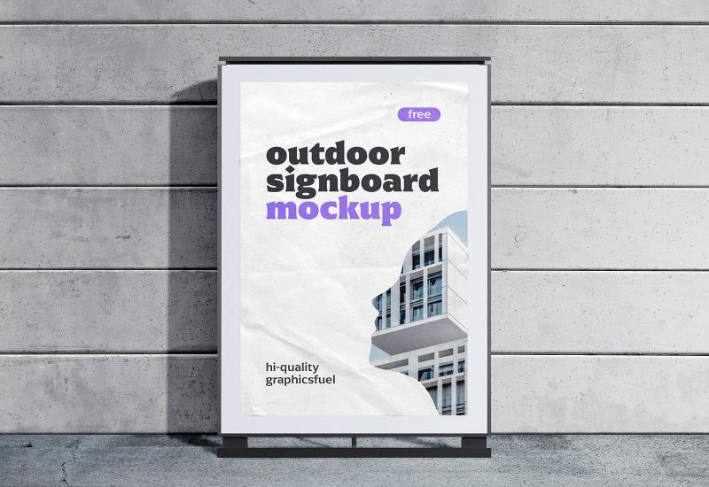 Outdoor Signboard Mockup in a Photorealistic Setting