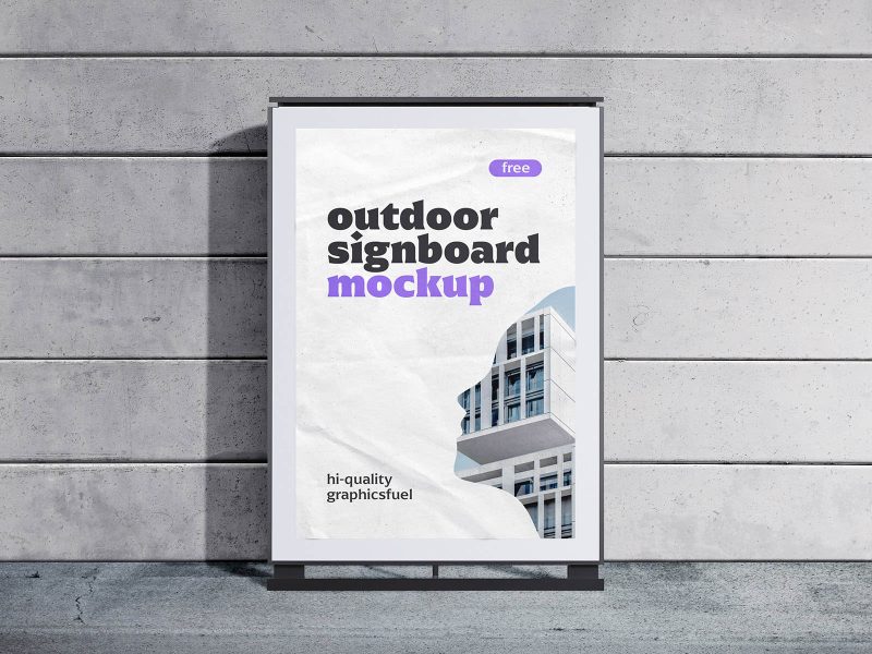 Outdoor Signboard Mockup in a Photorealistic Setting