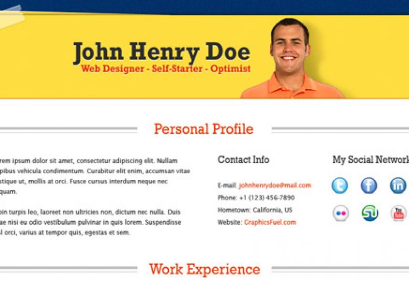 resume-template-psd