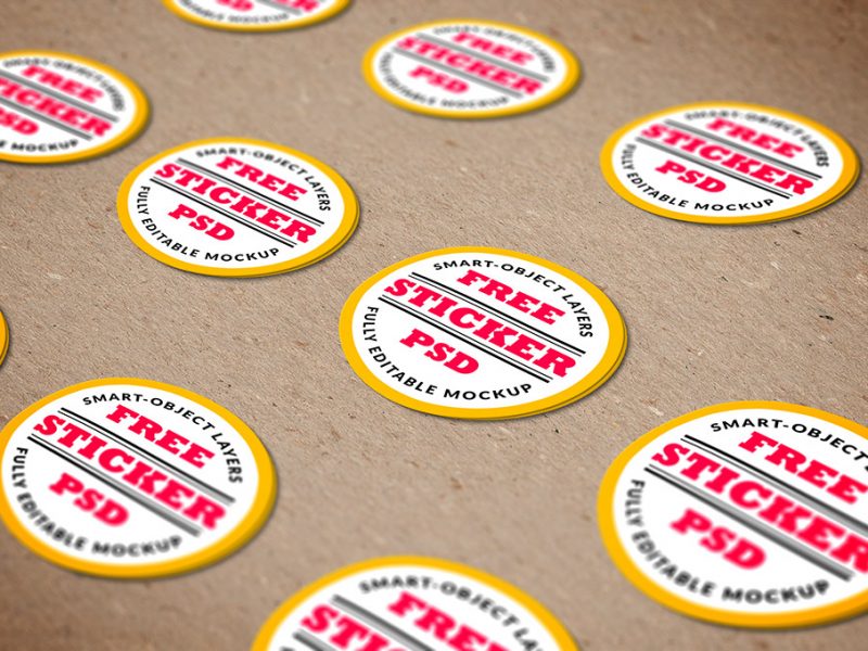 Free Stickers Mockup PSD