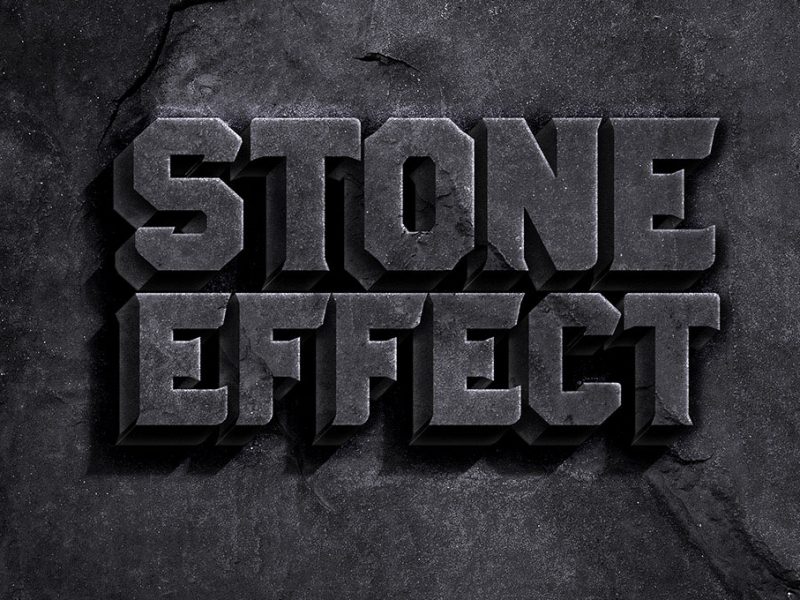 Rock Stone Text Effect PSD