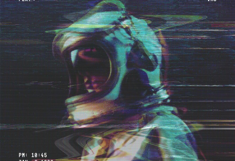 VHS screen glitch photo effect