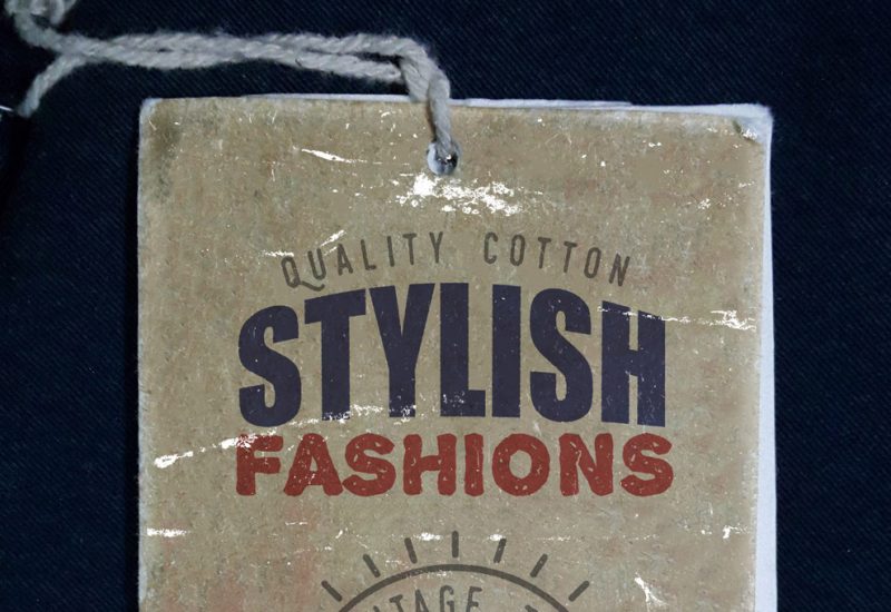 Vintage Clothing Label Mockup PSD